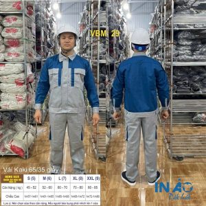 Áo quần bảo hộ vải Kaki 65/35 VBM29