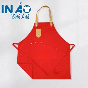 Tạp dề phối dây đơn giản TDPD11 màu đỏ tươi