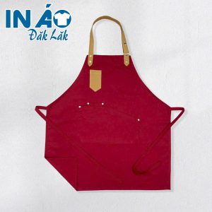 Tạp dề phối dây đơn giản TDPD12 màu đỏ đô