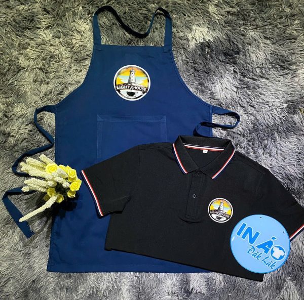 Tạp dề Light House phối dây màu xanh dương