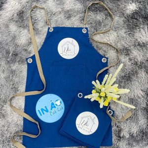 Tạp dề Nhà Coffee Tea&More phối dây màu xanh dương