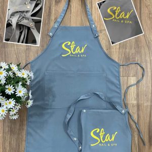 Tạp dề Star Nail&Spa màu xám phối dây