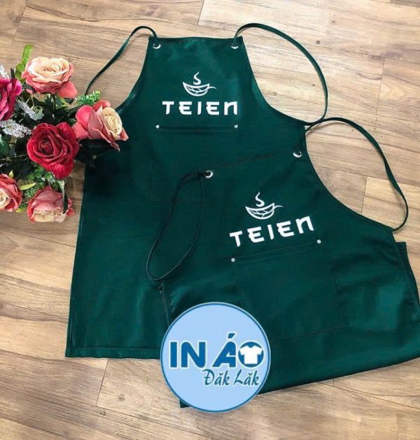 Tạp dề Teien màu xanh két phối dây