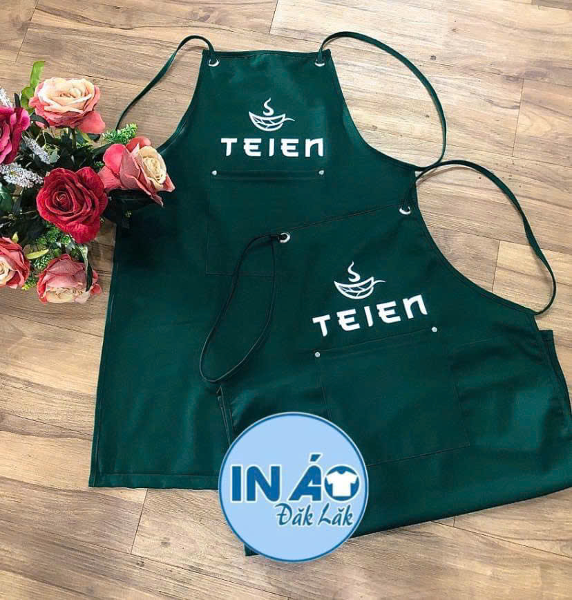 Tạp dề Teien màu xanh két phối dây